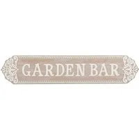 Garden Bar Wood Effect Plaque - Natural