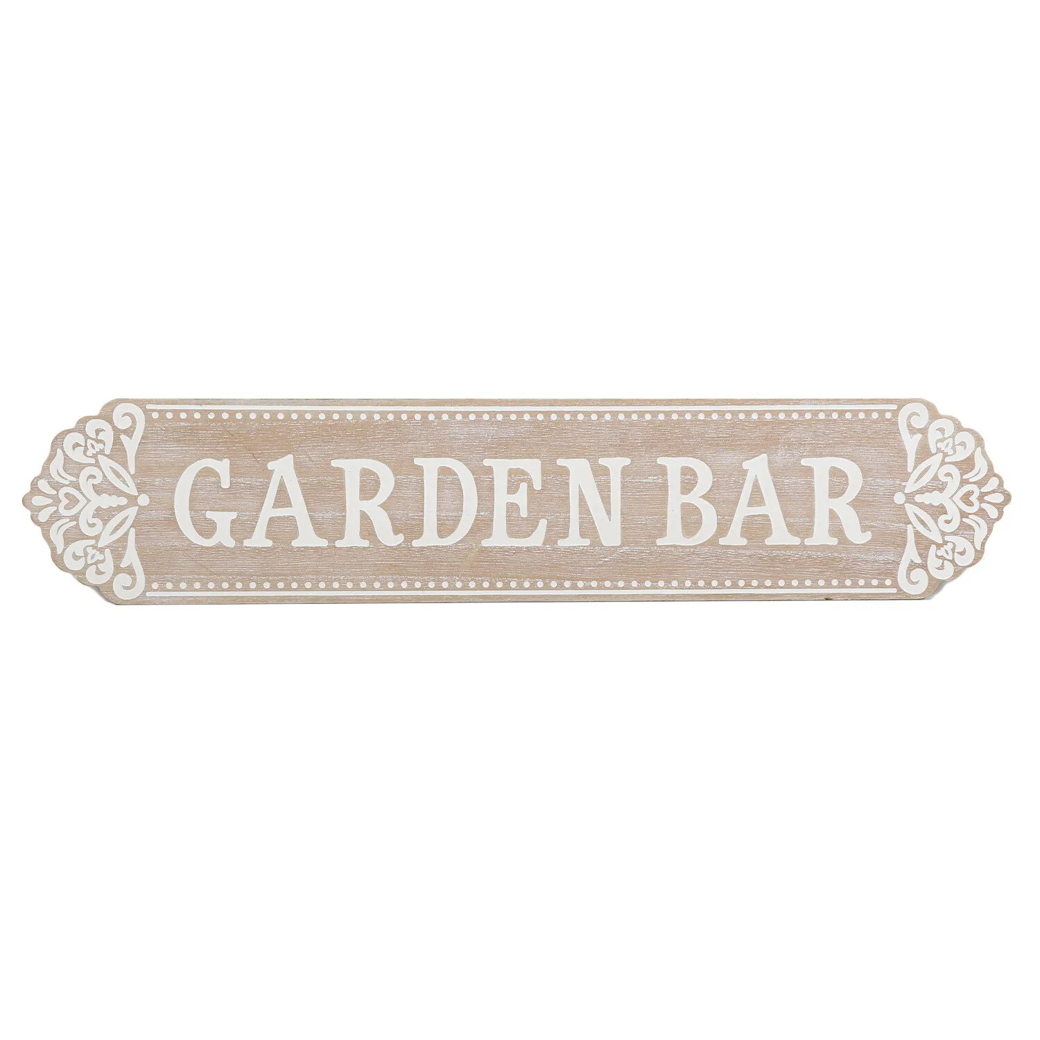 Garden Bar Wood Effect Plaque - Natural