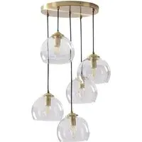 Genoa 5 Light Ceiling Fitting - Brass