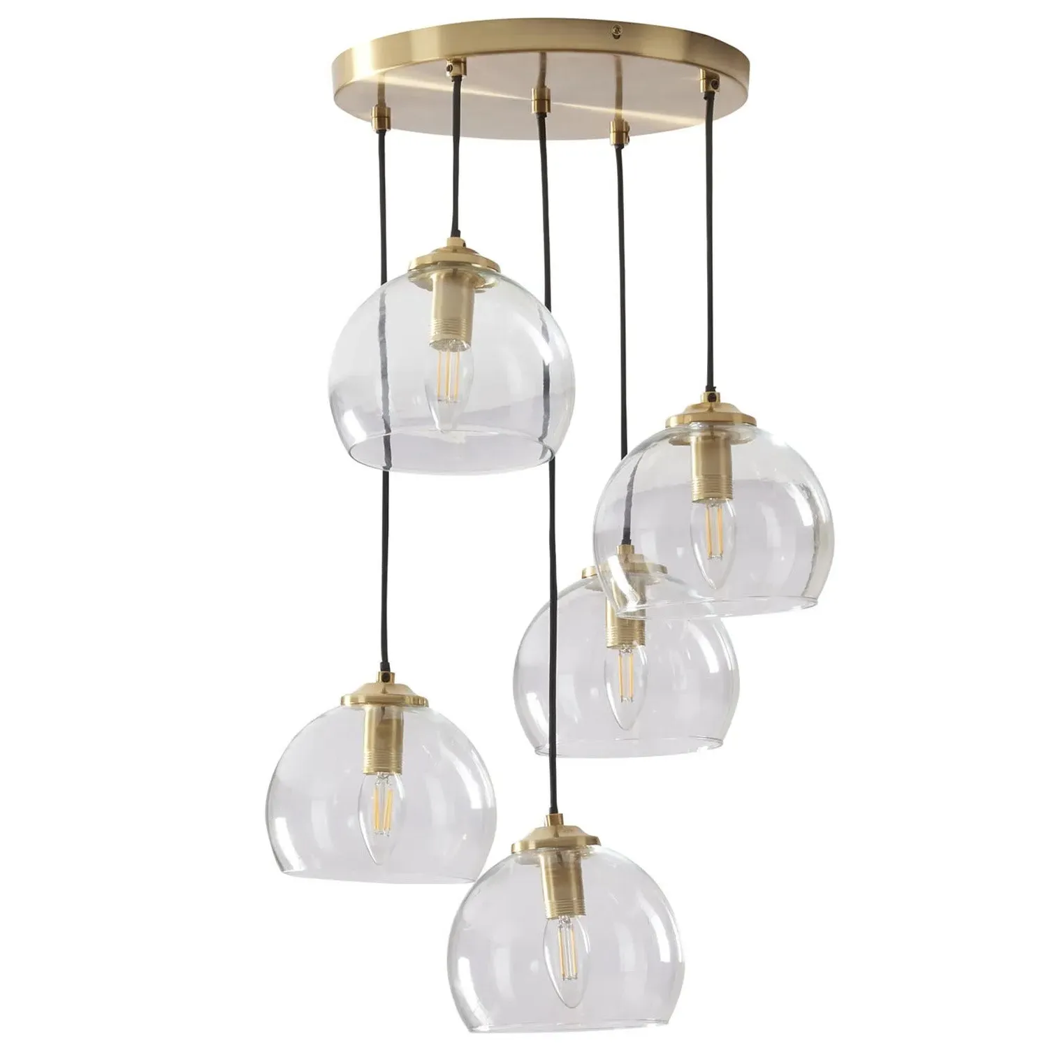 Genoa 5 Light Ceiling Fitting - Brass image