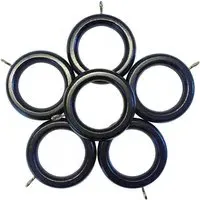 Genoa Curtain Rings Pack of 6 - Black