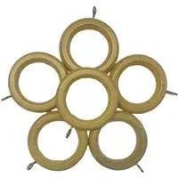 Genoa Curtain Rings Pack of 6 - Oak