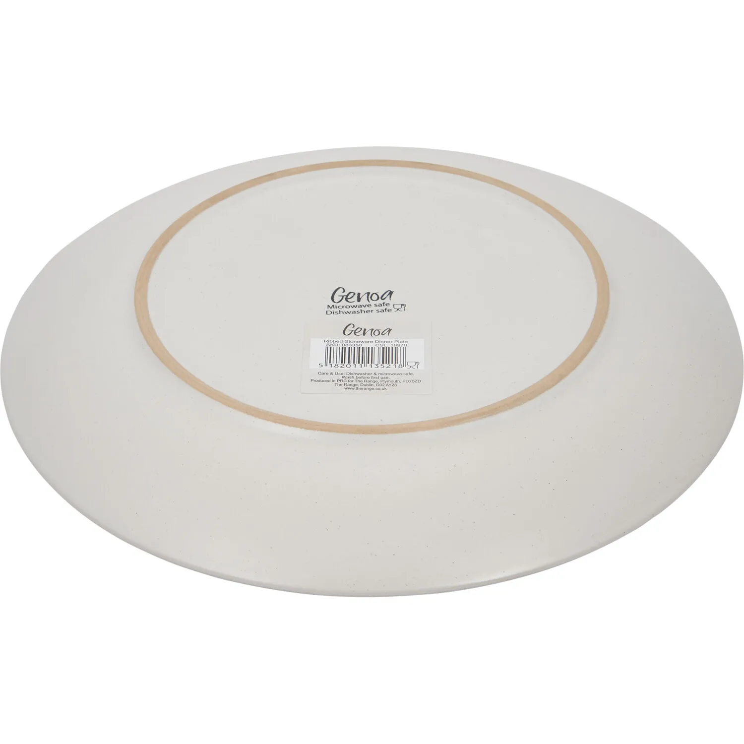 Genoa Ribbed Dinner Plate - Cream