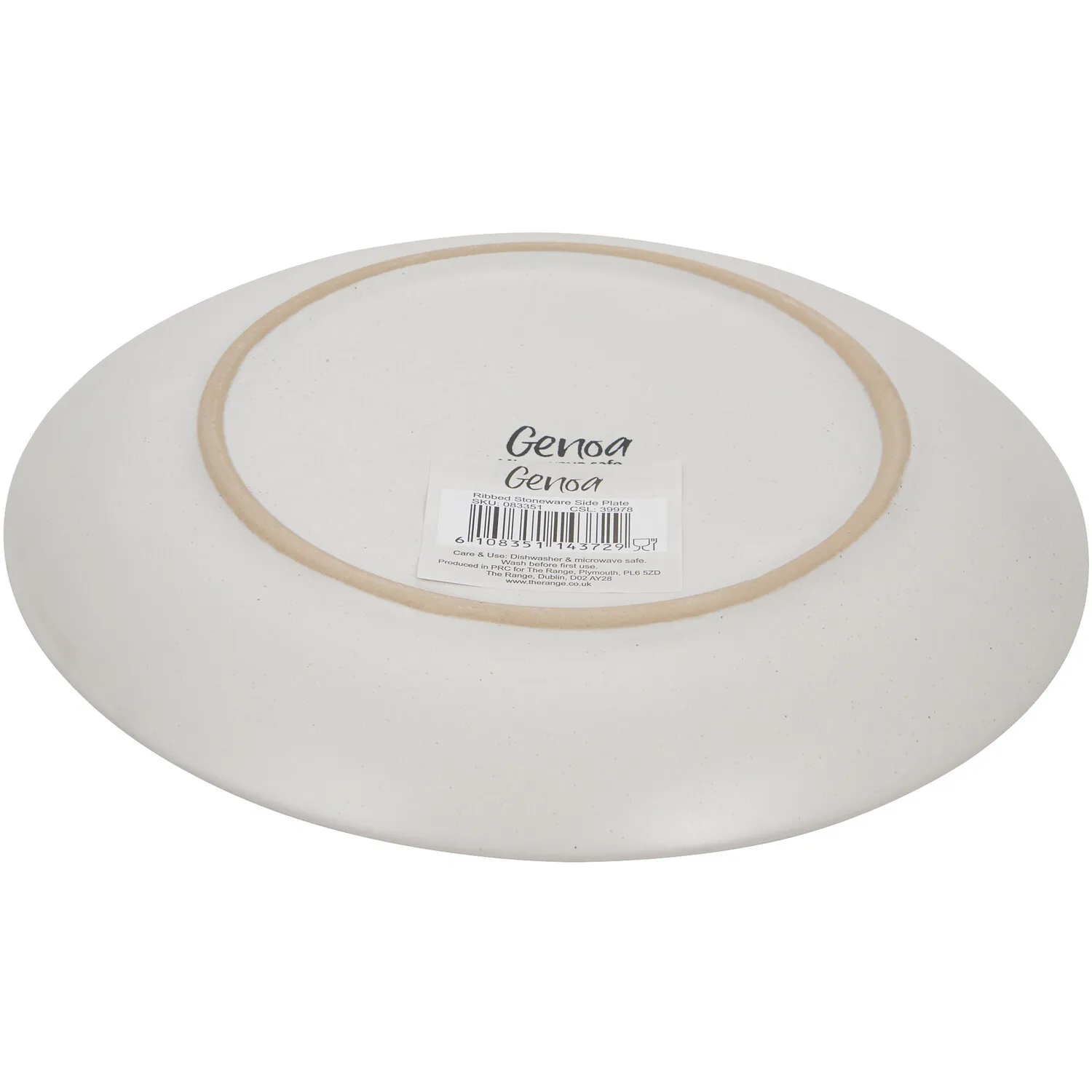 Genoa Ribbed Side Plate - Cream