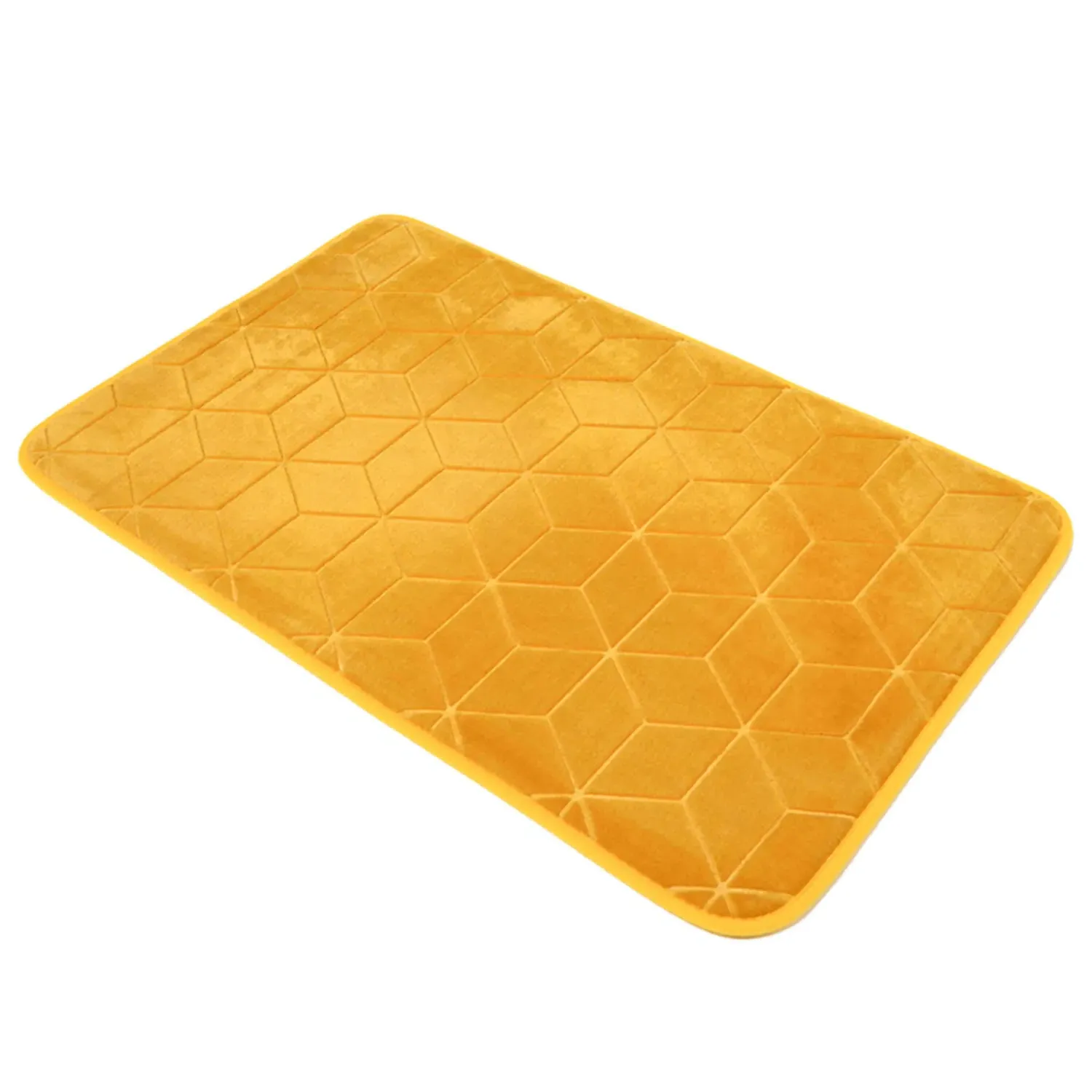 Geo Bath Mat - Yellow, Coral Fleece image