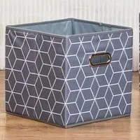 Geo Cube Storage Basket - Grey