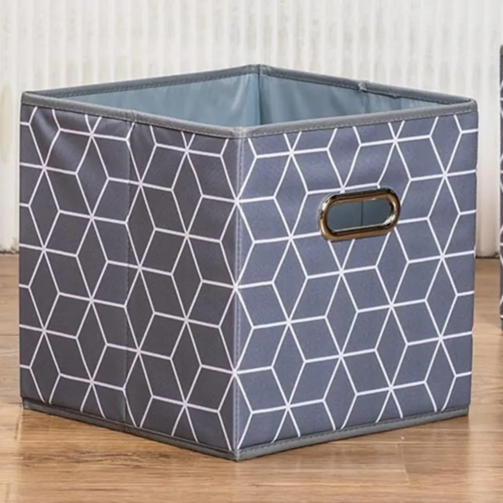 Geo Cube Storage Basket - Grey image