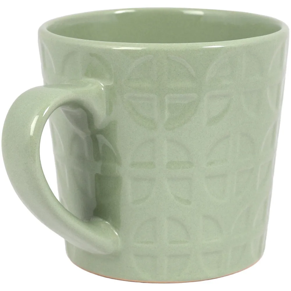 Geo Debossed Conical Mug - Sage