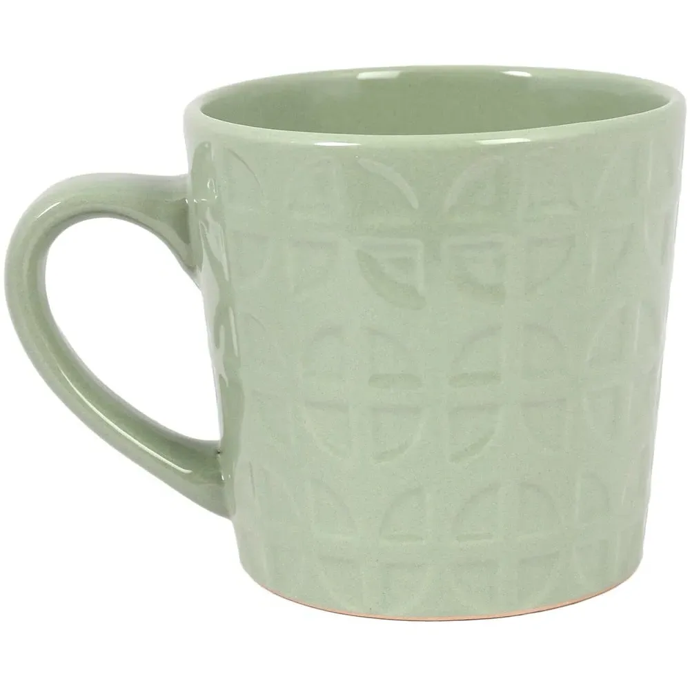 Geo Debossed Conical Mug - Sage