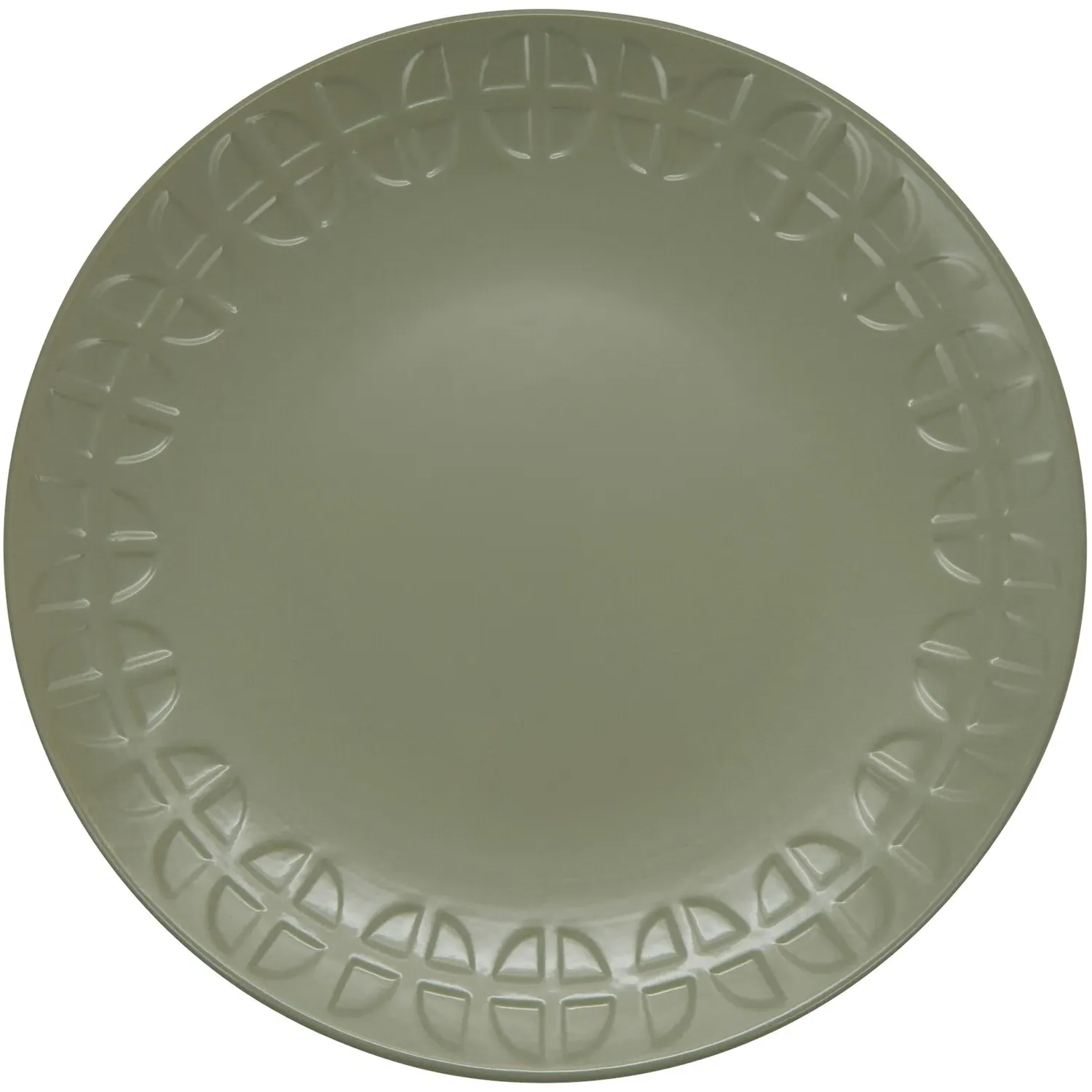Geo Debossed Dinner Plate - Sage