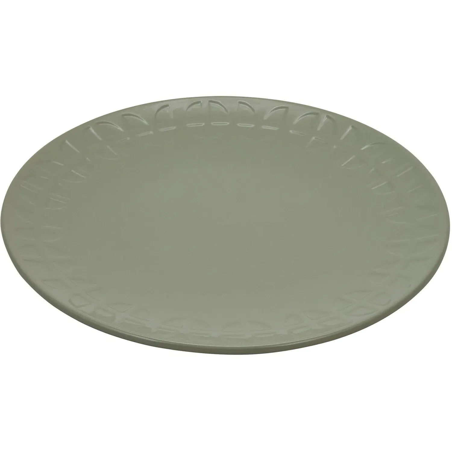 Geo Debossed Dinner Plate - Sage