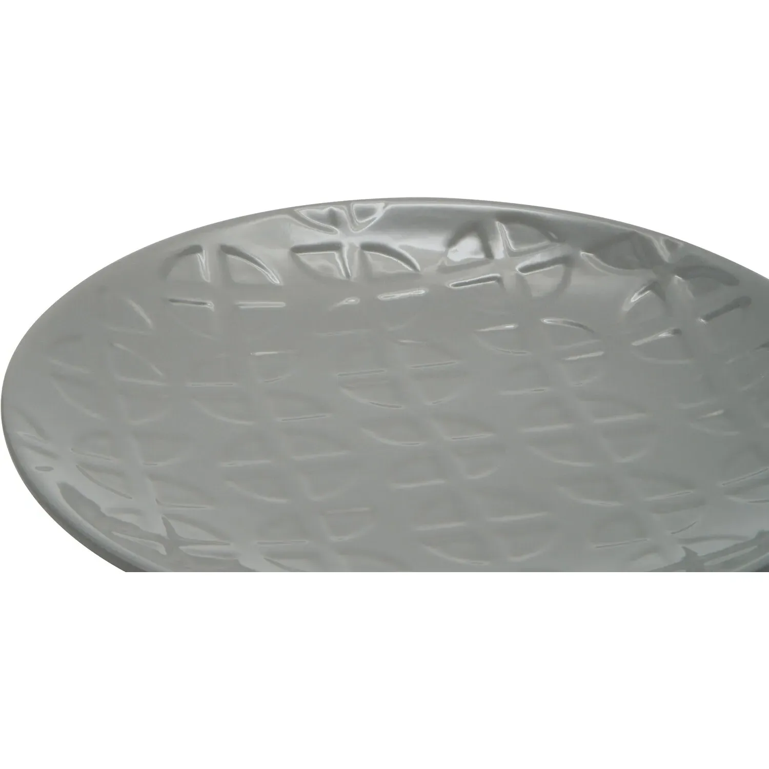 Geo Debossed Side Plate - Grey
