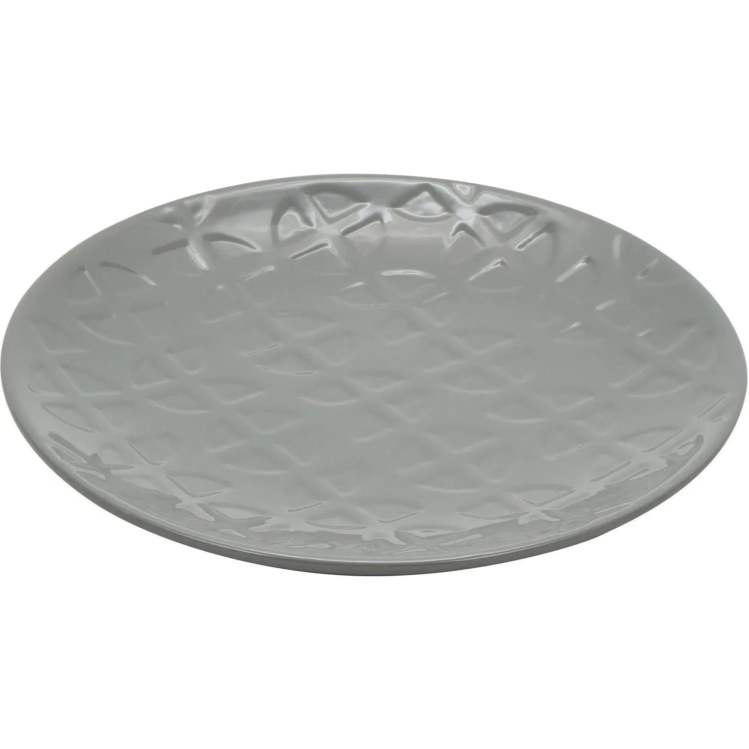Geo Debossed Side Plate - Grey