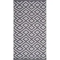 Geo Diamond Runner - Grey, Cotton