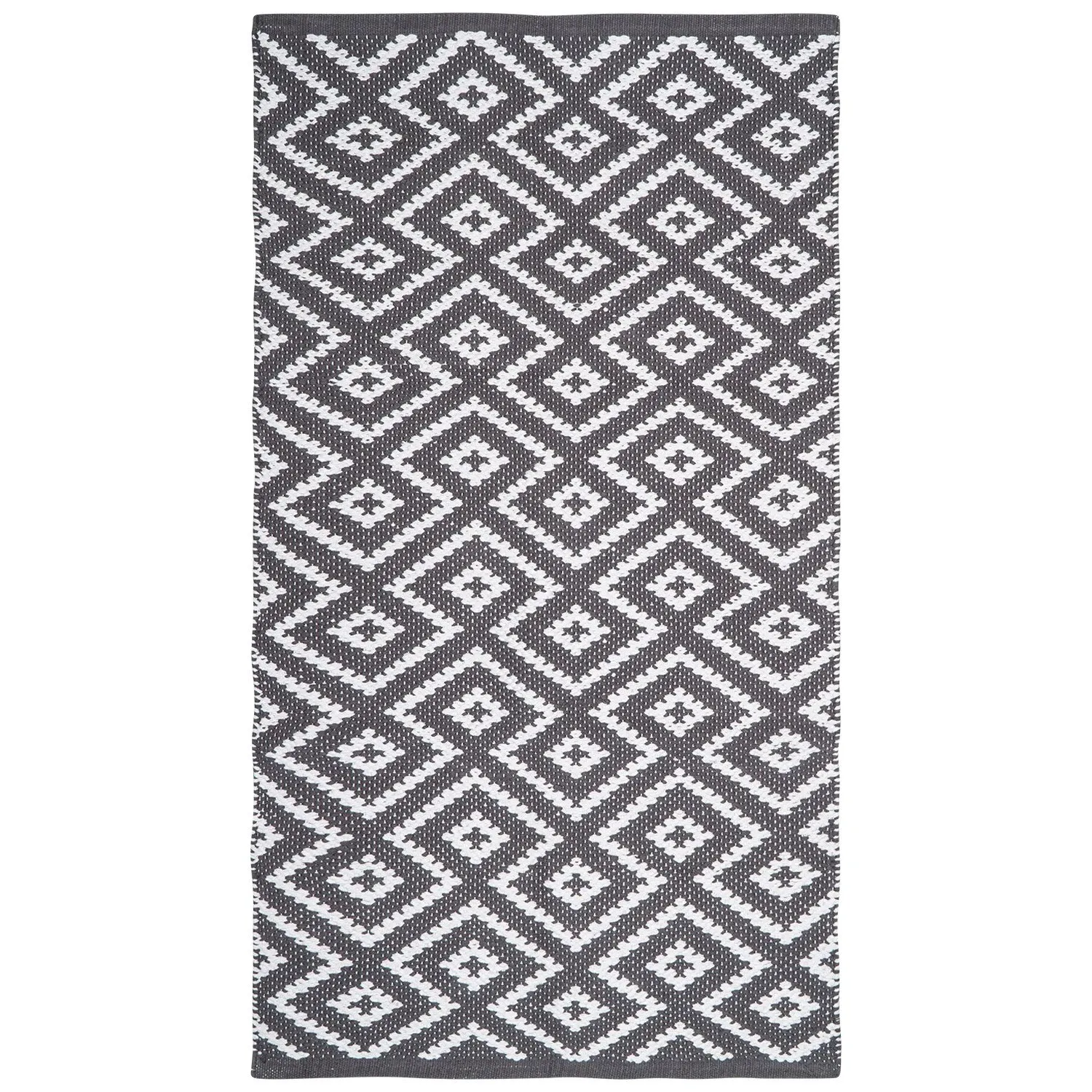 Geo Diamond Runner - Grey, Cotton
