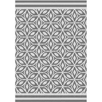Geo Flower Outdoor Rug - Dark Grey