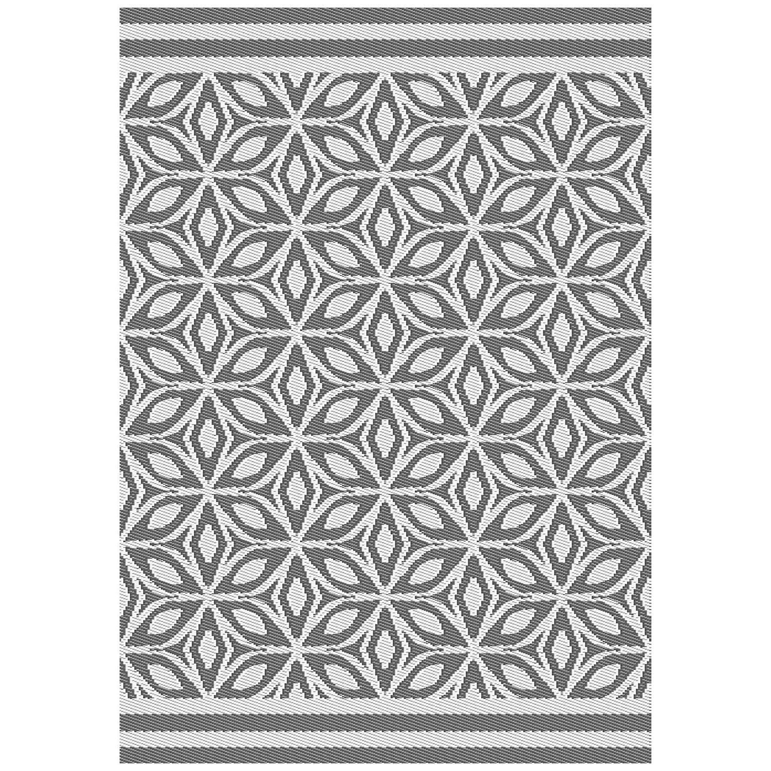 Geo Flower Outdoor Rug - Dark Grey image