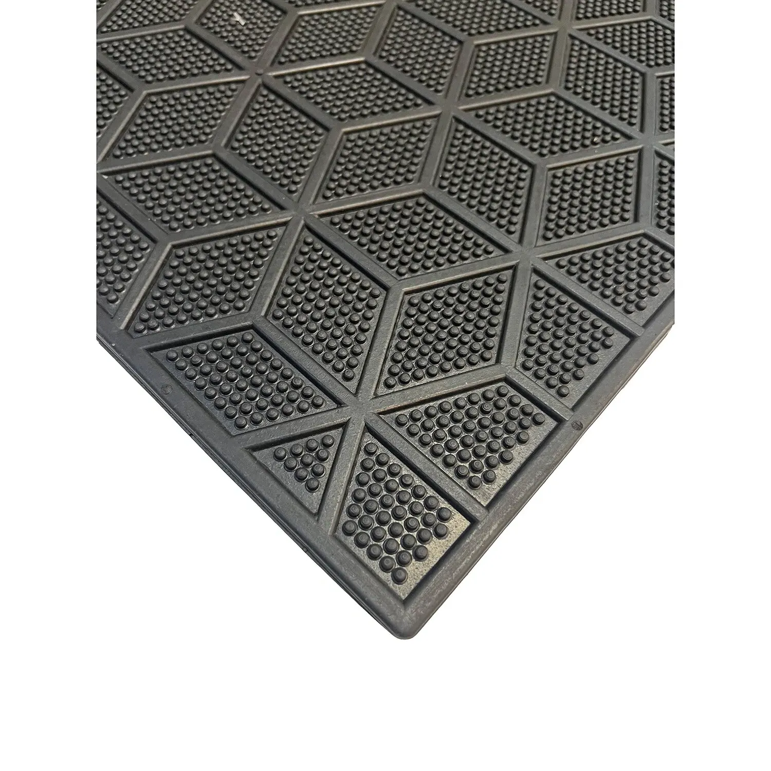 Geo Rubber Doormat - Black
