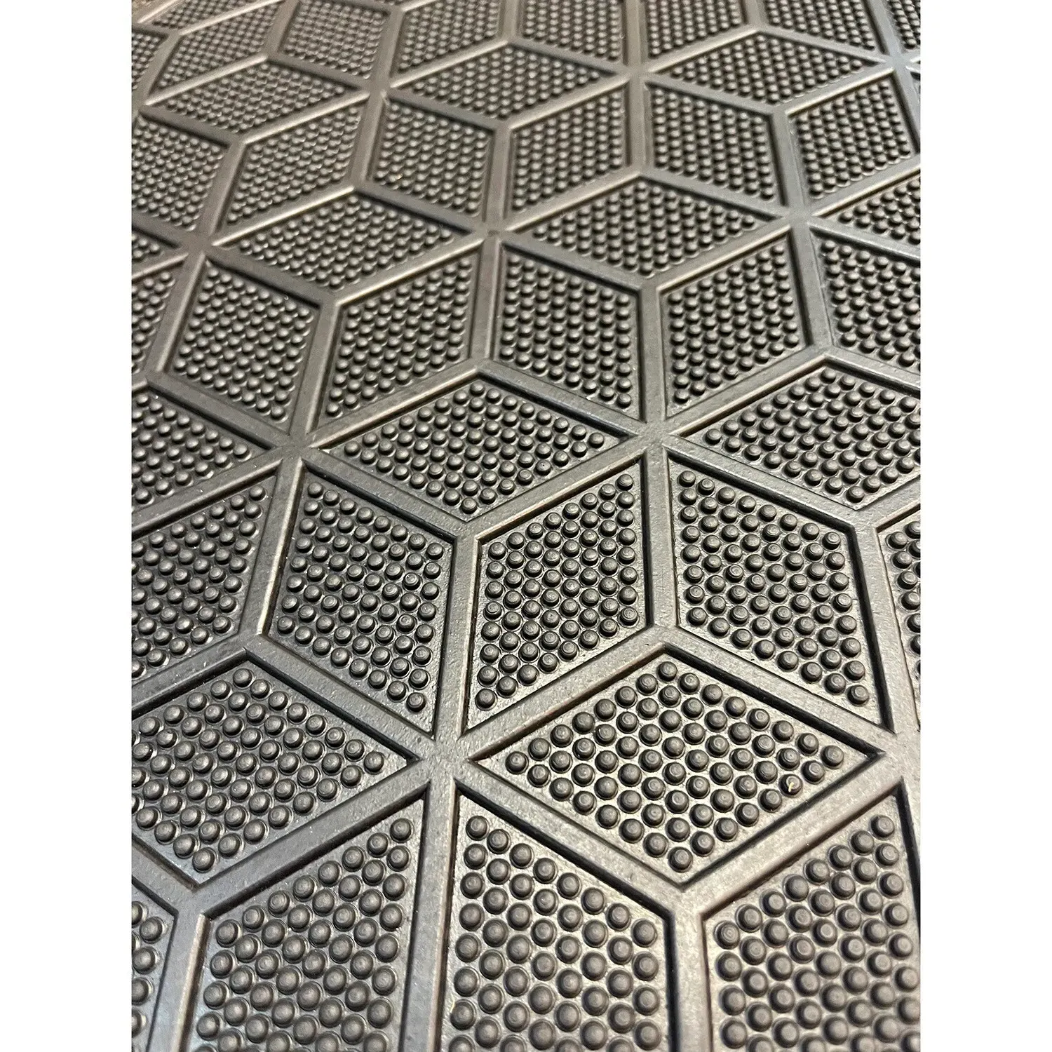 Geo Rubber Doormat - Black