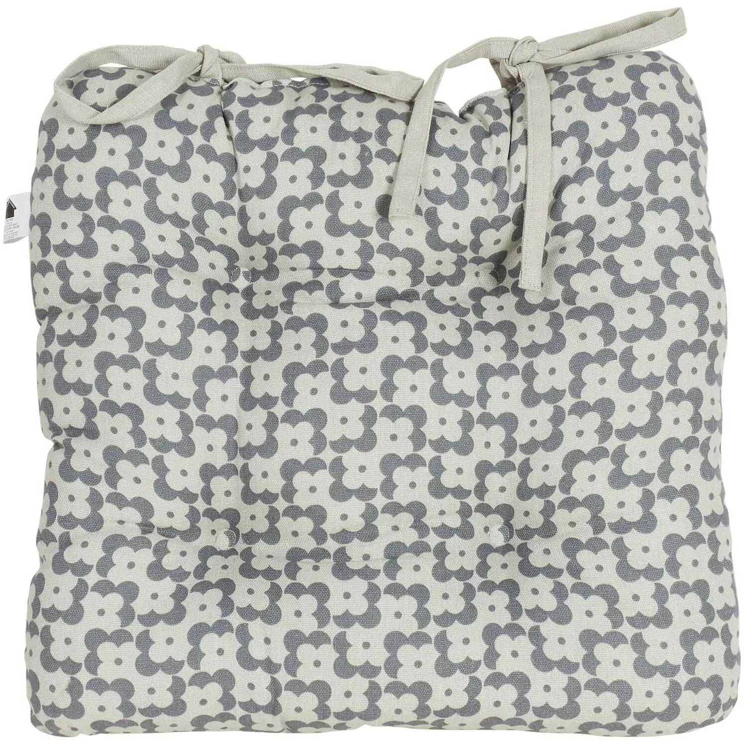 Geo Seat Pad - Grey, Cotton