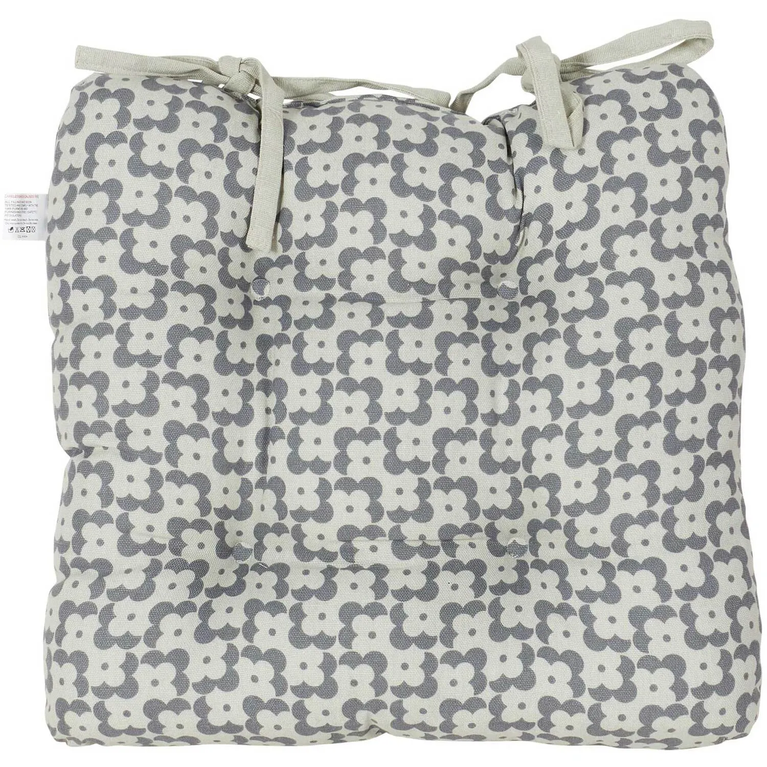 Geo Seat Pad - Grey, Cotton
