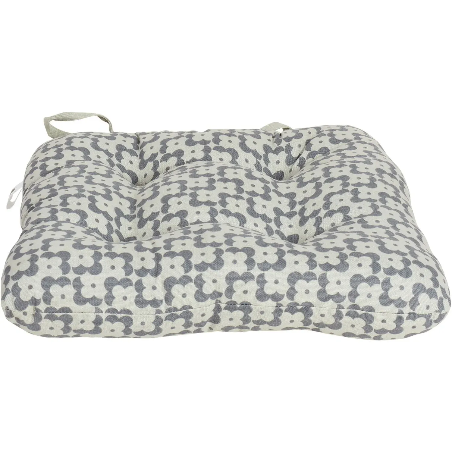 Geo Seat Pad - Grey, Cotton