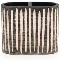 Geo Toothbrush Holder - Black, Wood