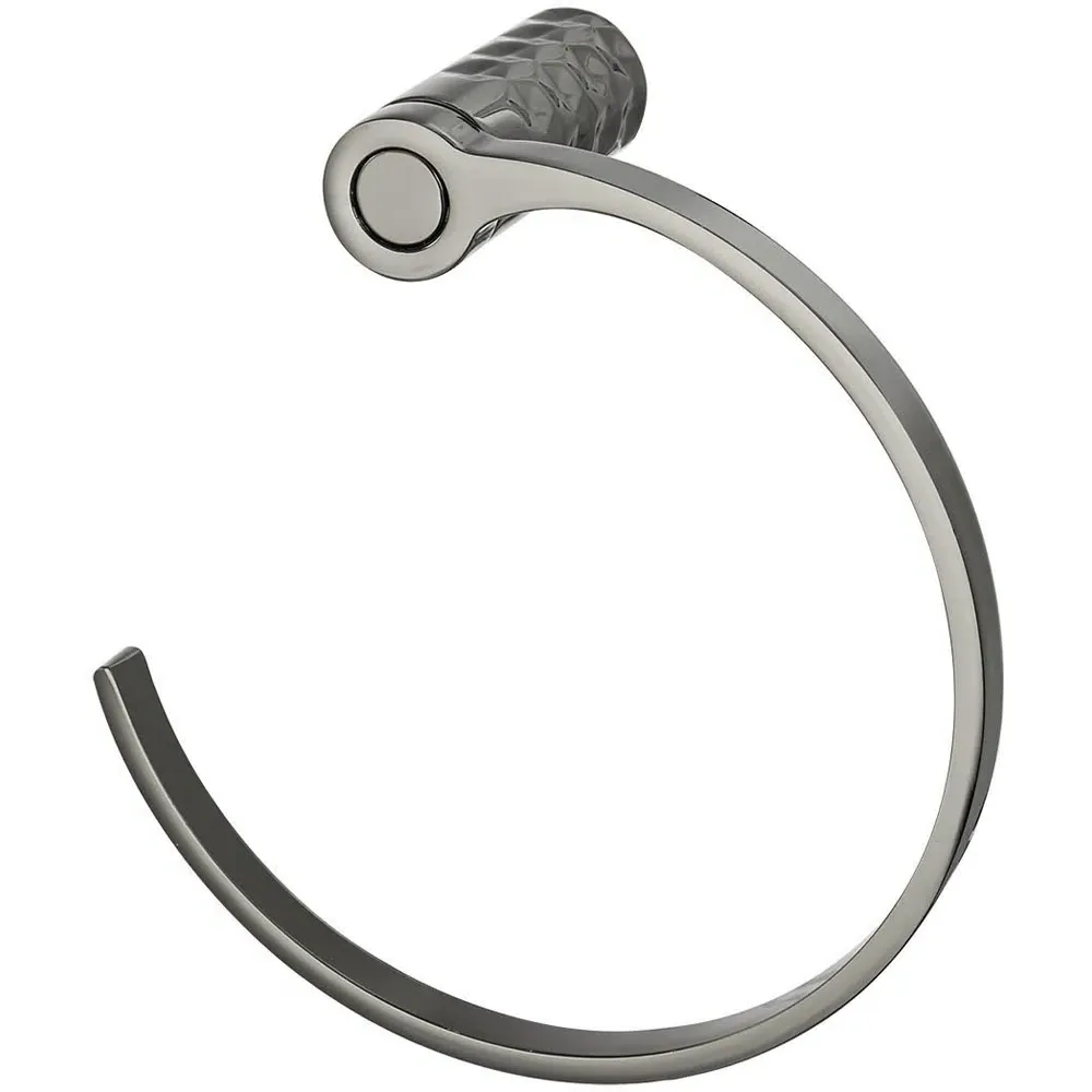 Geo Towel Ring - Graphite, Zinc Alloy image