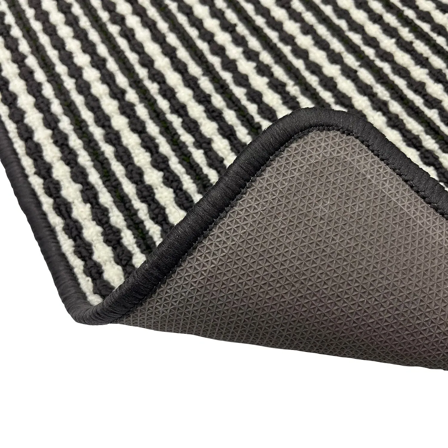 Geo Triangle Washable Mat - Black and White