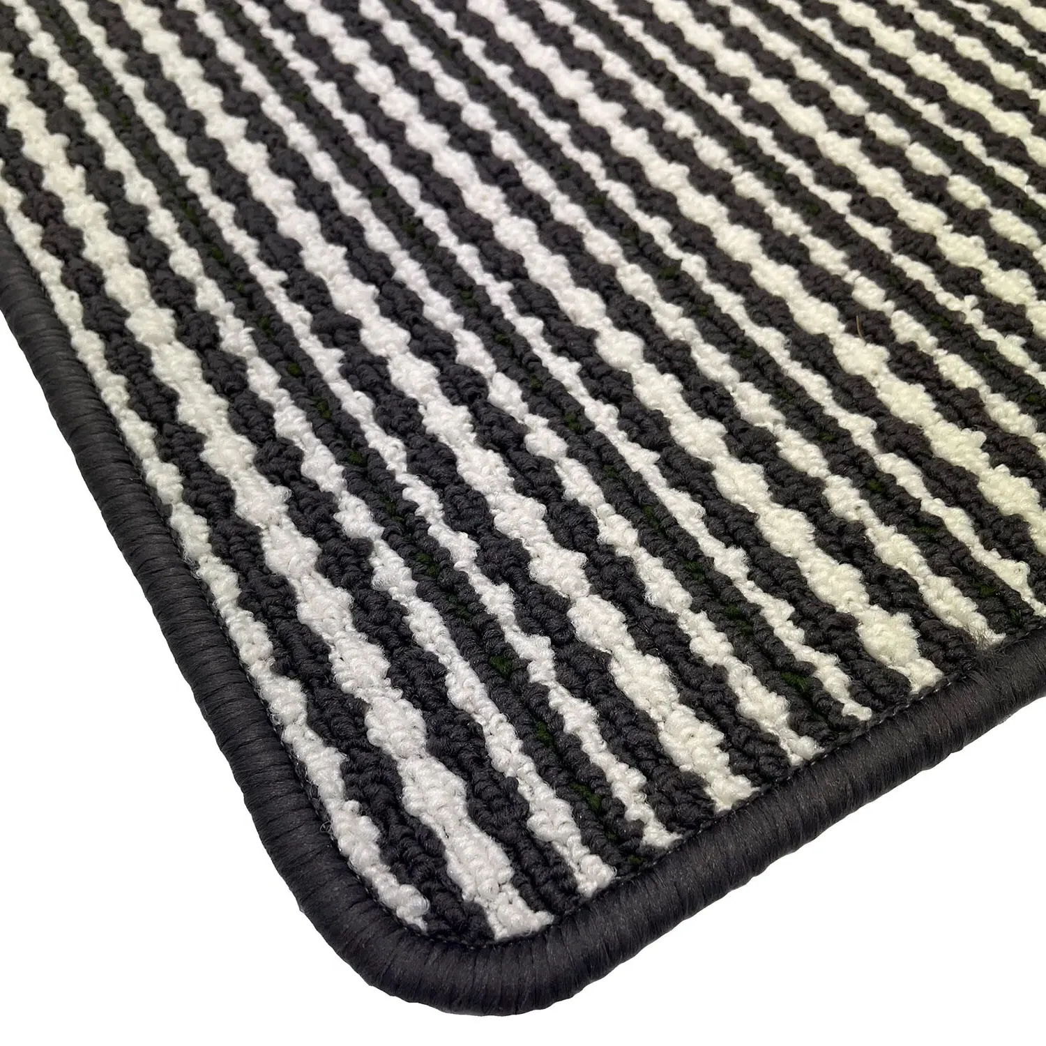 Geo Triangle Washable Runner - Black and White