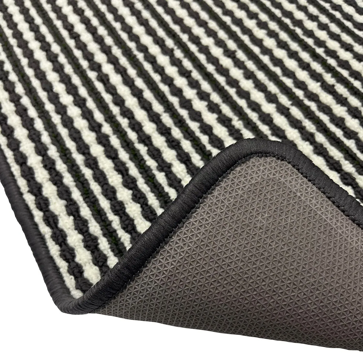 Geo Triangle Washable Runner - Black and White