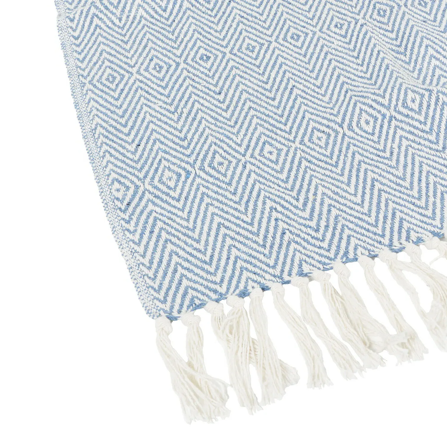 Geo Woven Throw - Blue