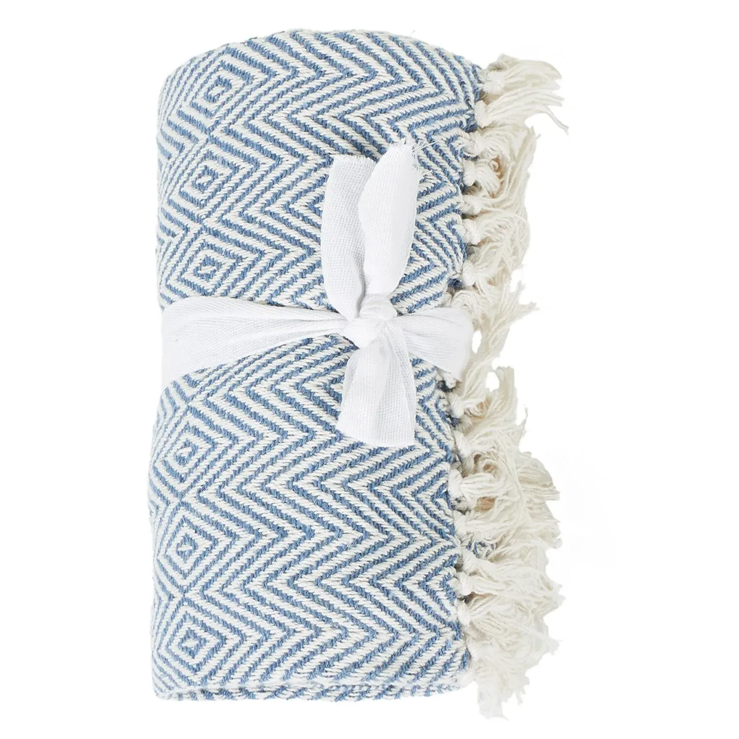 Geo Woven Throw - Blue image