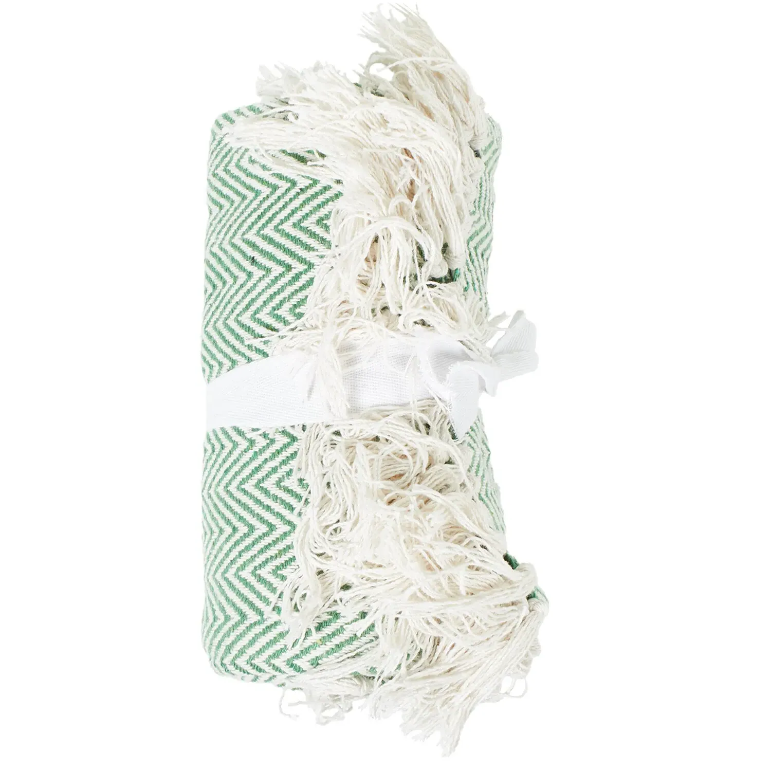 Geo Woven Throw - Green