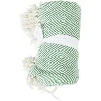Geo Woven Throw - Green
