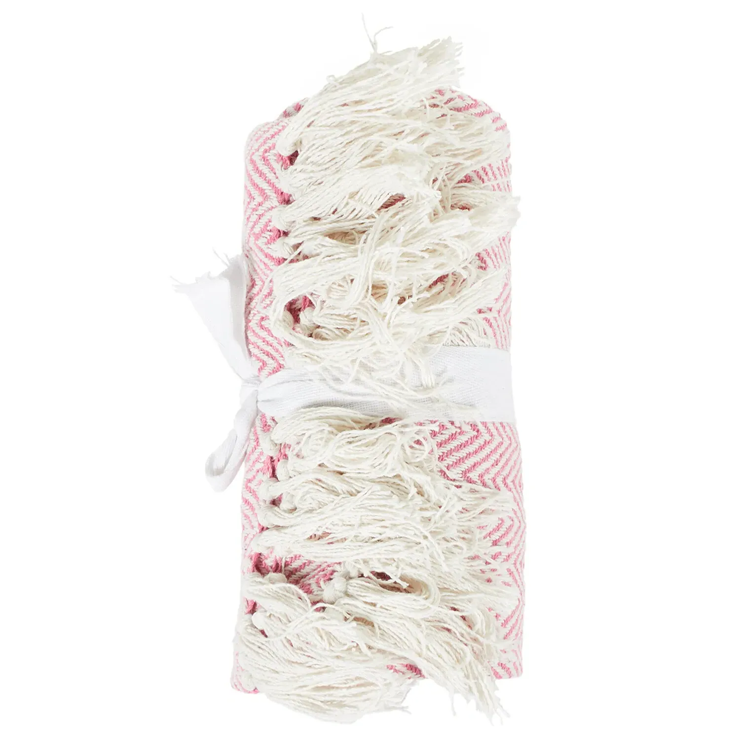 Geo Woven Throw - Pink