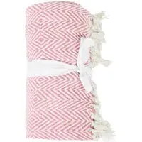 Geo Woven Throw - Pink