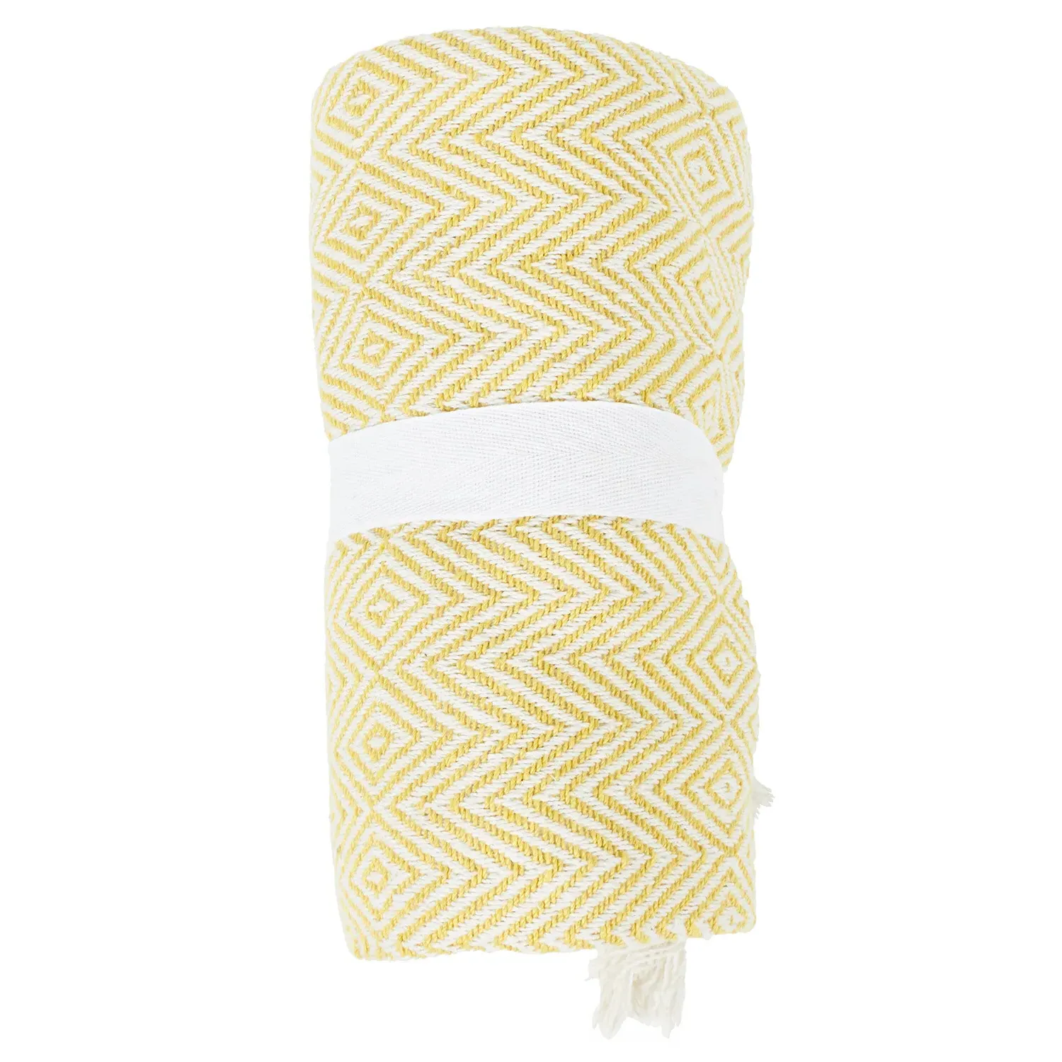 Geo Woven Throw - Yellow
