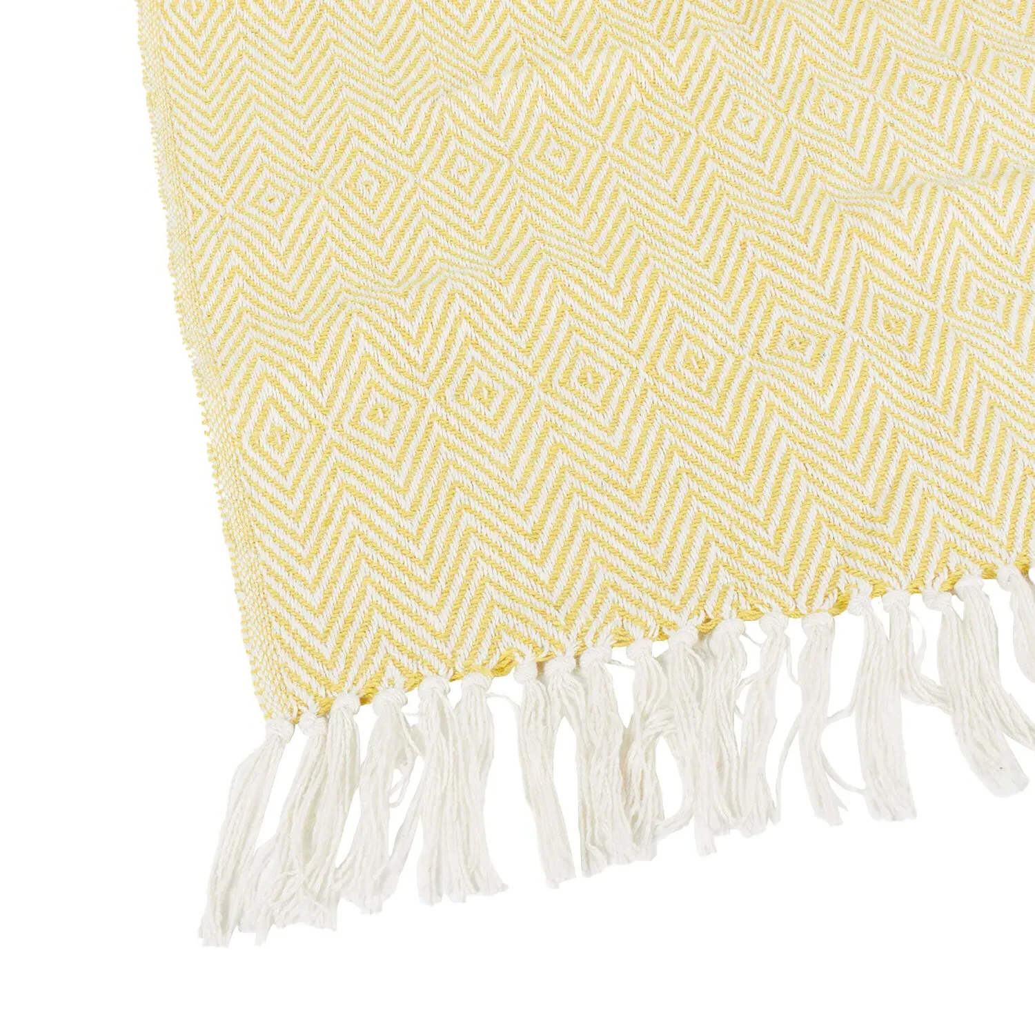 Geo Woven Throw - Yellow