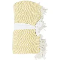 Geo Woven Throw - Yellow