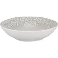Geometric Blossom Pasta Bowl - Grey, Stoneware