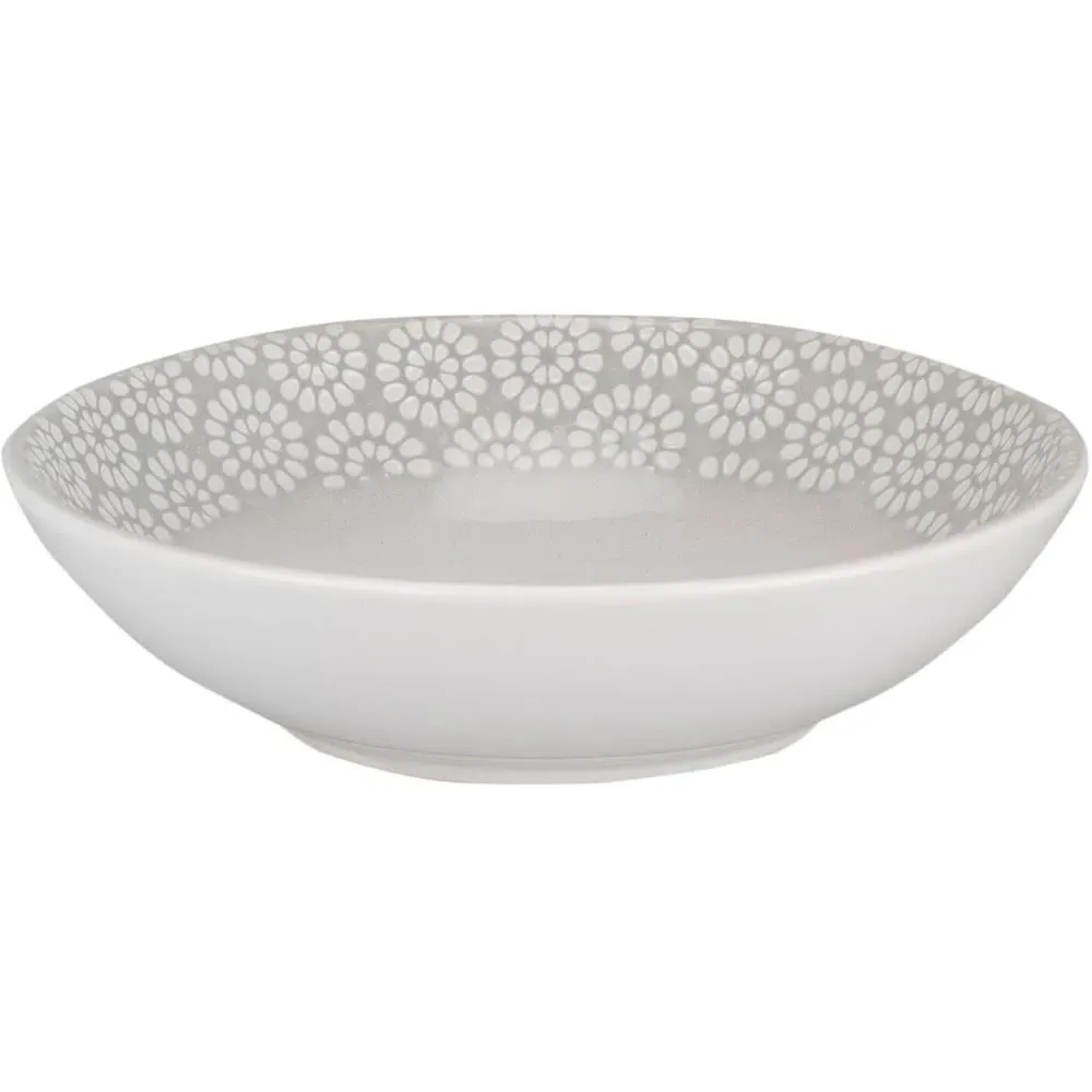 Geometric Blossom Pasta Bowl - Grey, Stoneware image