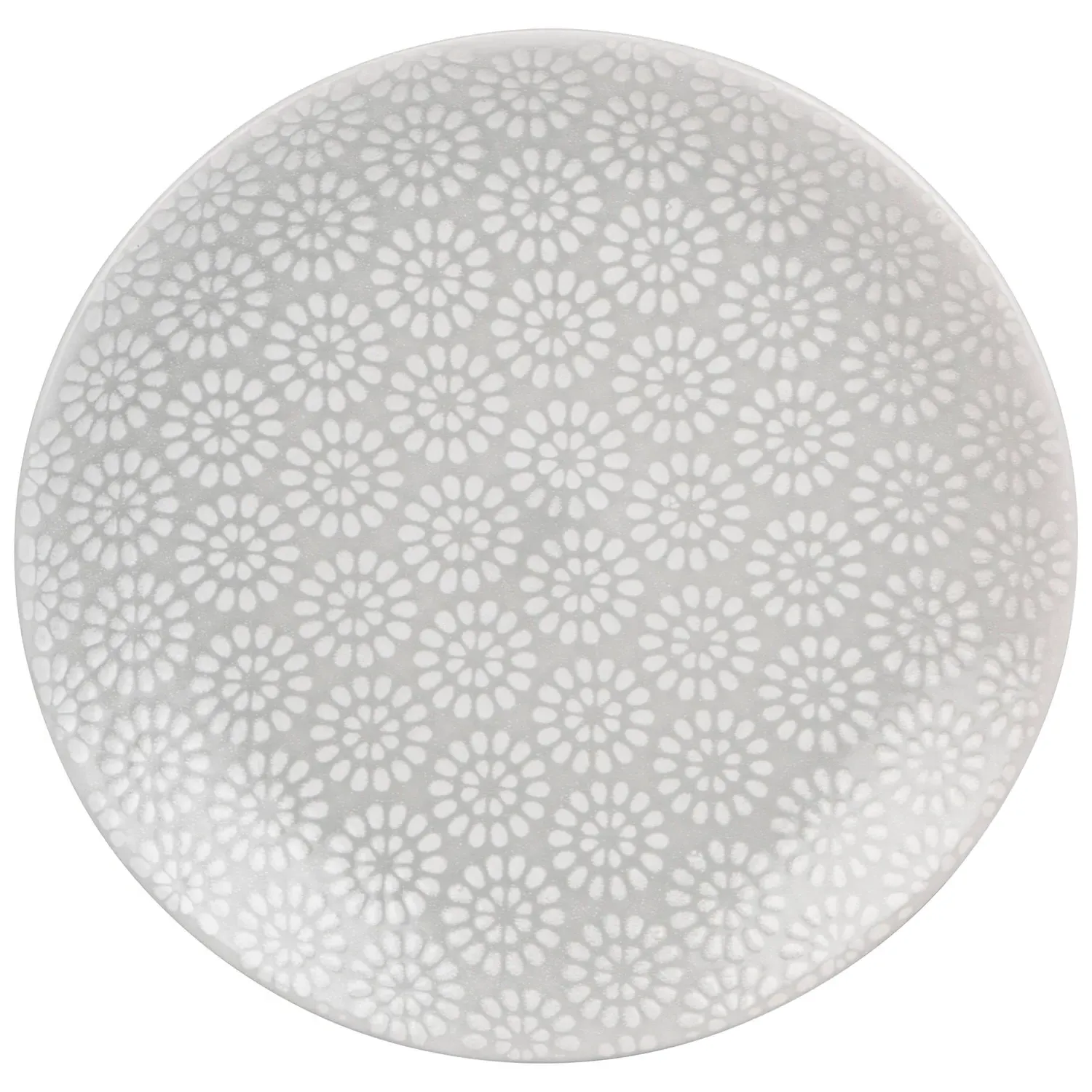 Geometric Blossom Side Plate - Grey, Stoneware