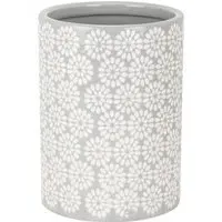 Geometric Blossom Utensil Pot - Grey, Stoneware