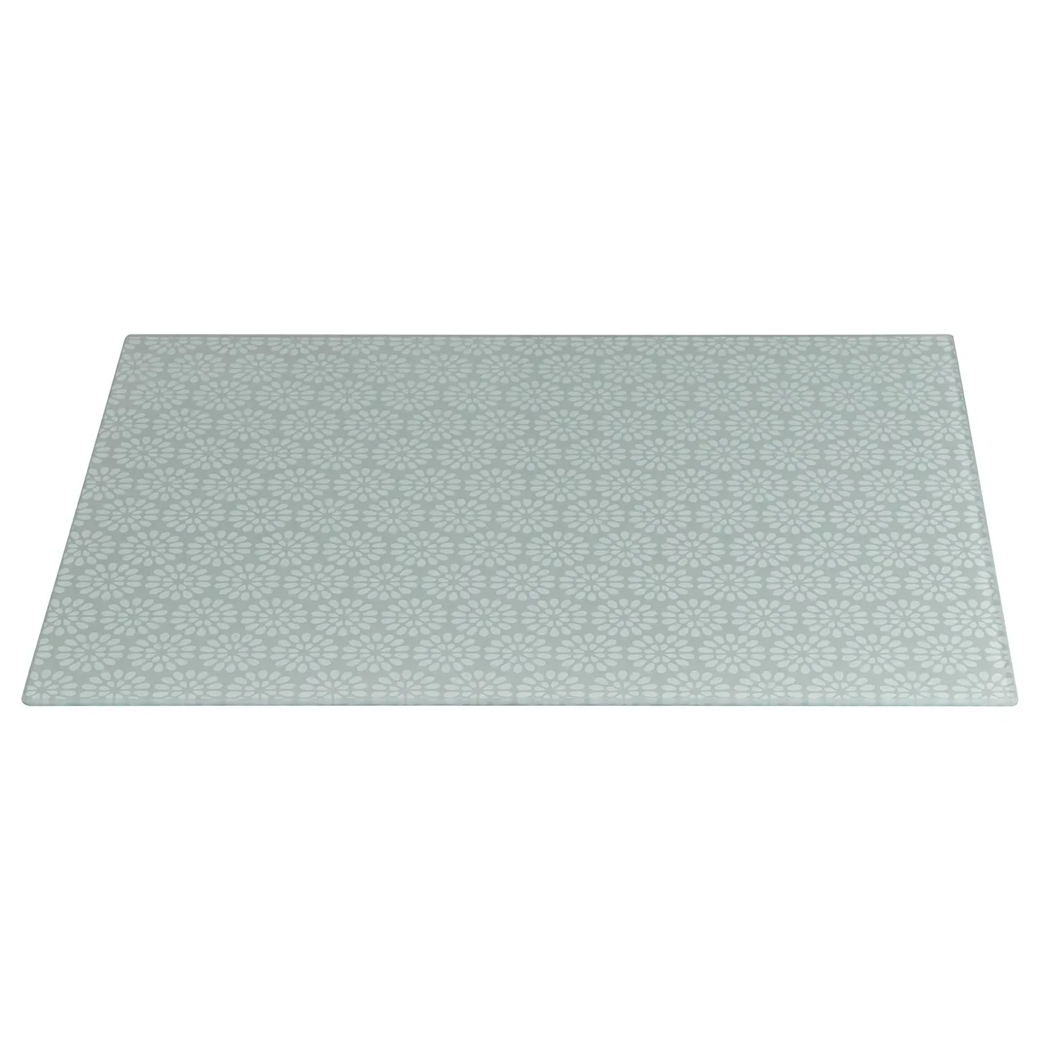 Geometric Blossom Worktop Saver - Grey, Glass
