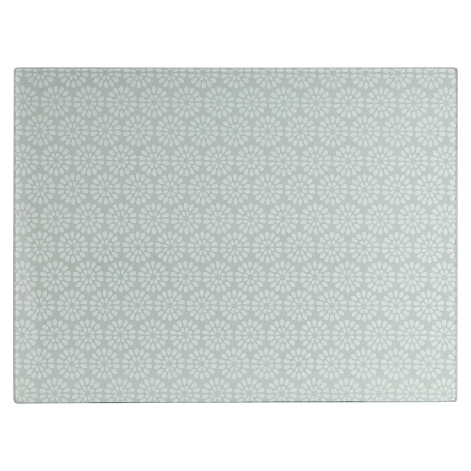Geometric Blossom Worktop Saver - Grey, Glass