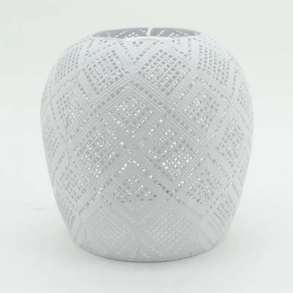 Geometric Domed Pendant Light - White, Metal