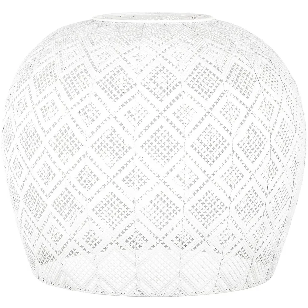 Geometric Domed Pendant Light - White, Metal image