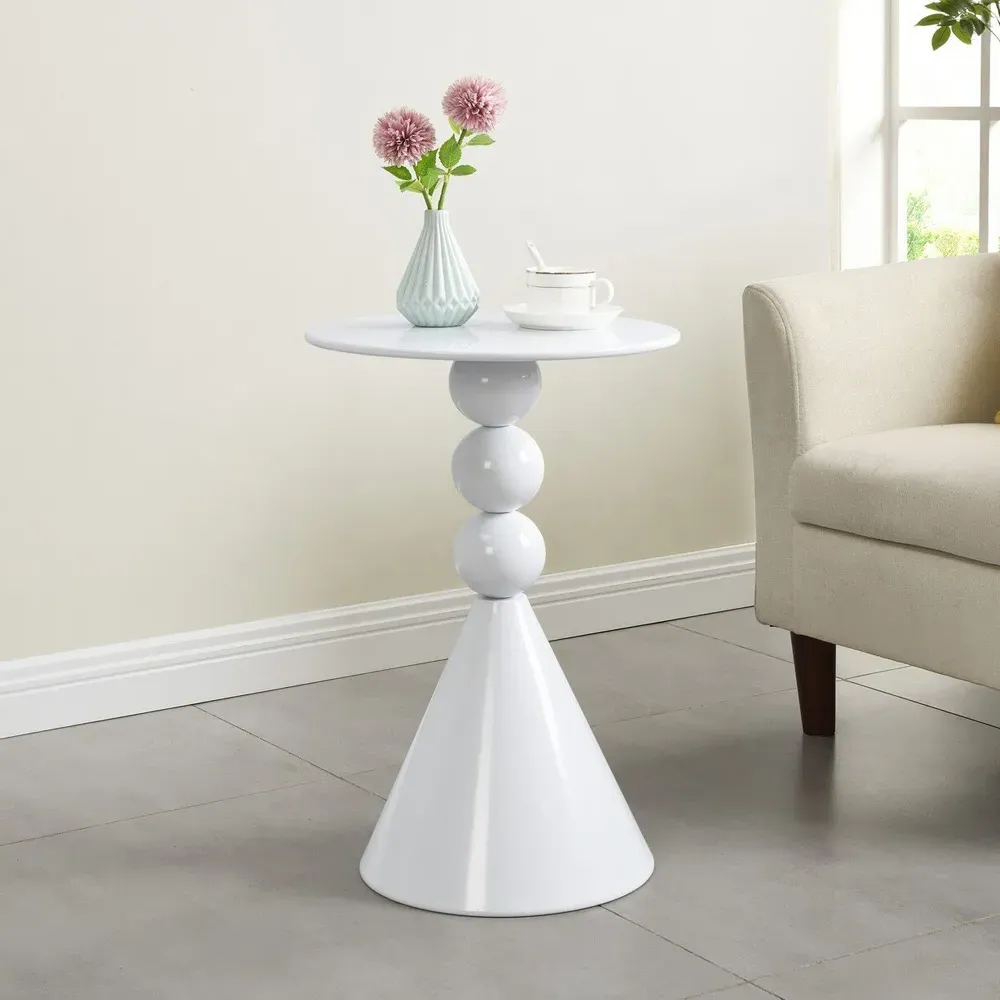 Geometric Side Table - White