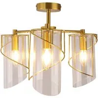 Georgie 3 Arm Flush Ceiling Fitting - Brass